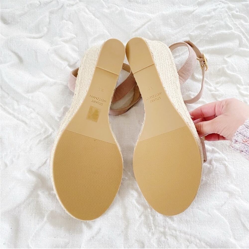 Stuart Weitzman Teddi suede espadrille wedge sandals Size 9.5 - Picture 12 of 13